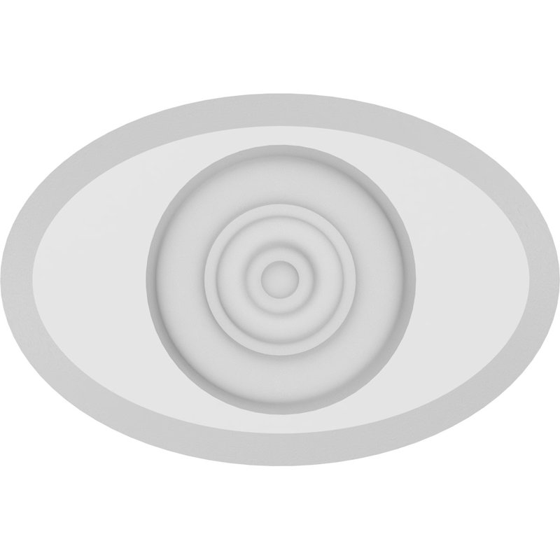 Standard Dalton Bullseye Rosette with Beveled Edge, 2.75"H x 4"W x 0.5"D