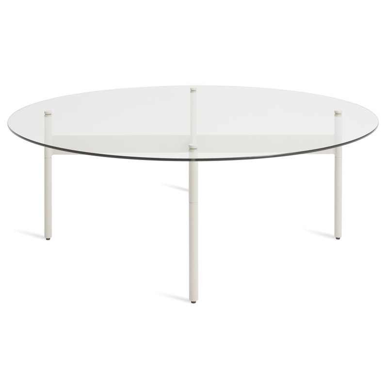 Flume Coffee Table, Clear/Putty, 14" H x 47" W x 31" D