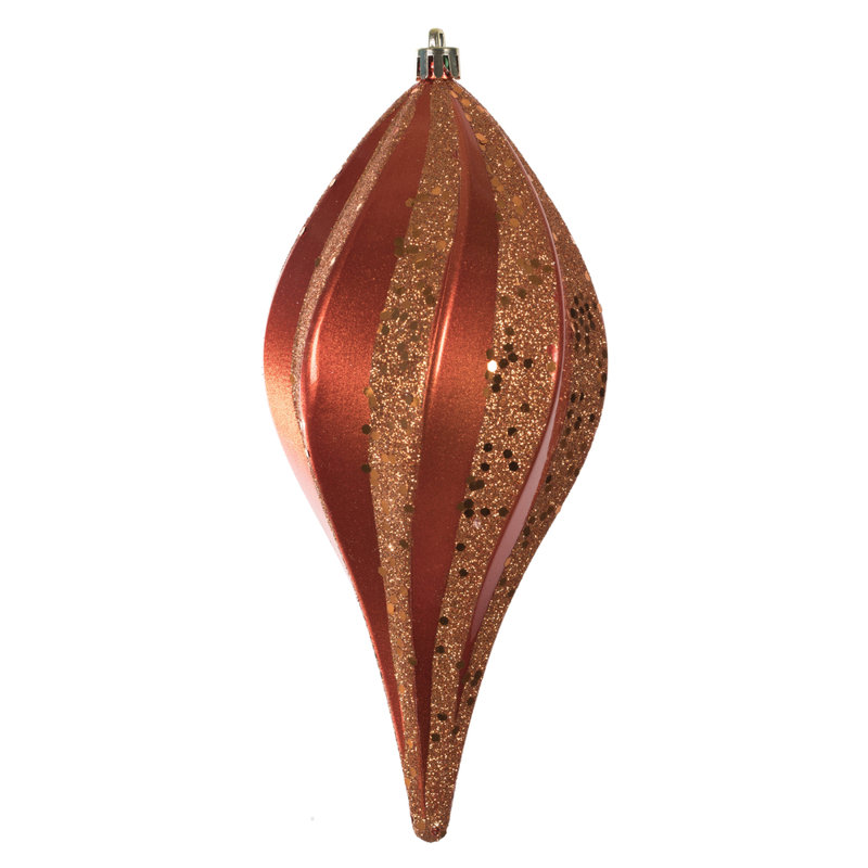 Ornement de Noël UV, 4" H x 4" W, Orange brûlé
