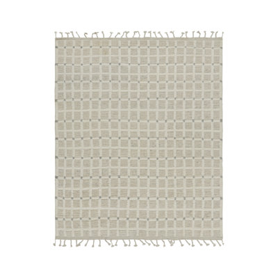 Rug & Kilim’S Modern Rug With White Cream Grid Geometric Patterns