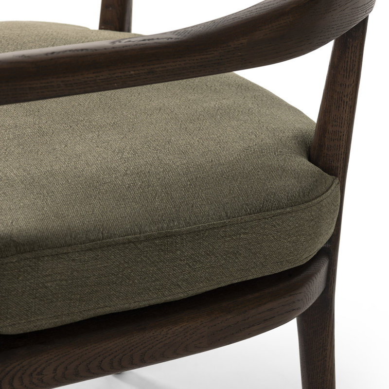 Dane Leather Upholstered Arm Chair, Laken Stone Linen