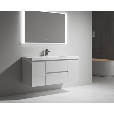 Gomer 47" Wall-Mount Single Bathroom Vanity Set