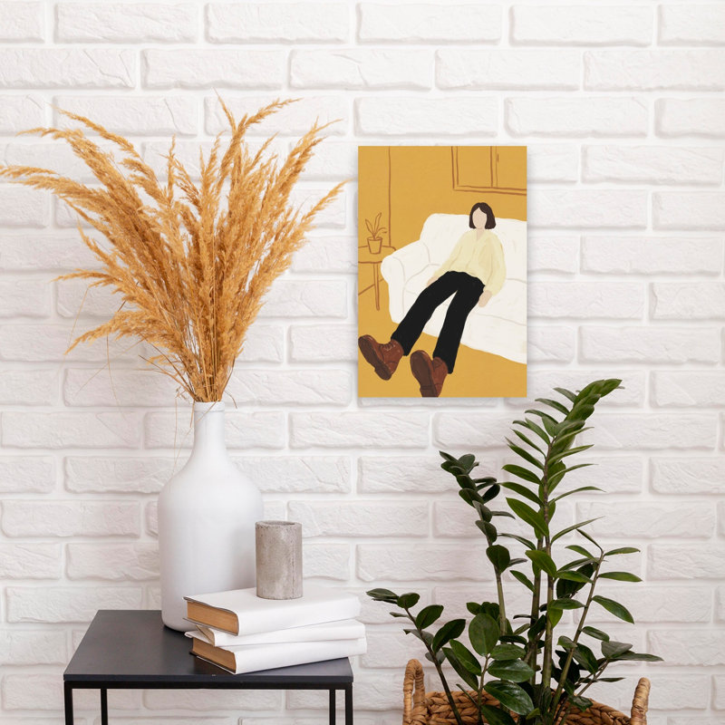 Relaxed Person In Yellow Room by Andreas Magnusson - Wrapped Canvas Print, 45.72 cm H x 30.48 cm W