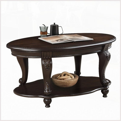 Ensemble de tables basses 3 pièces pour salon - ovale et amp; Rond, résistant à la chaleur, facile à assembler