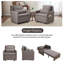  Fauteuil convertible 3-en-1 en lin 87 po avec dossier réglable et sac de rangement-708993922