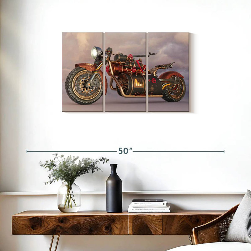 Mehar Steampunk Motorcycle, 20" H x 33" W
