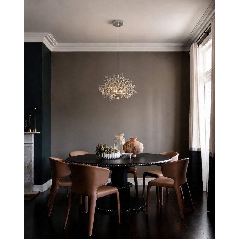 Eclectic 3 Light Chrome Confetti Chandelier, Silver