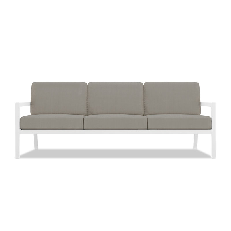 Vivant 83" Wide Outdoor Patio Sofa with Sunbrella® Cushions, Canvas Charcoal Sunbrella® Canvas, Black