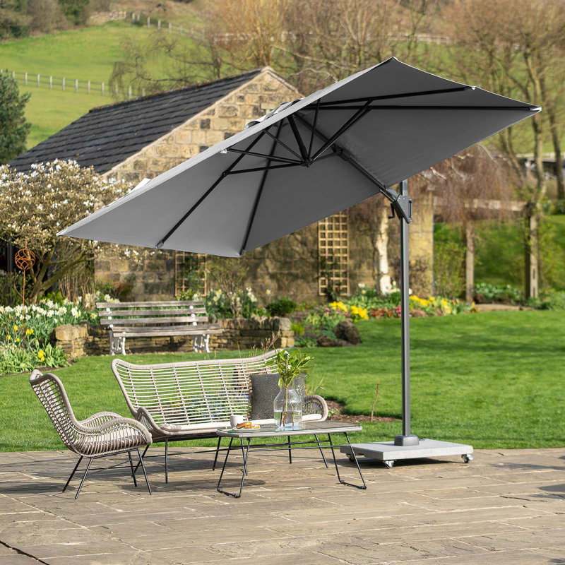 Aarne 270cm Cantilever Parasol, Light Grey