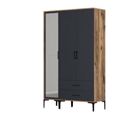 Berend 3 Door Manufactured Wood Wardrobe