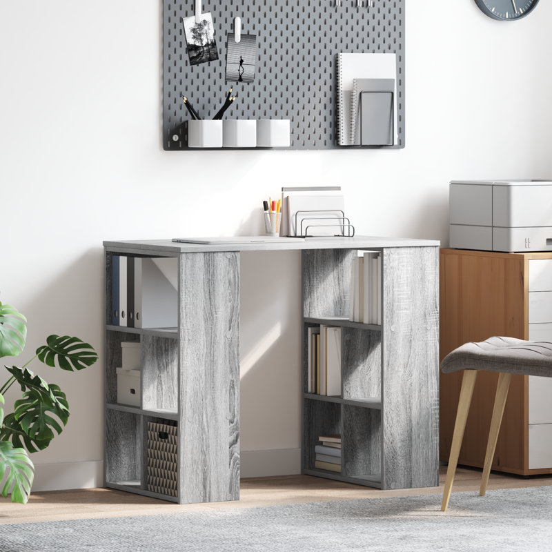 Corner Desk MDF Medium Storage Corner Desk, Grey Sonoma