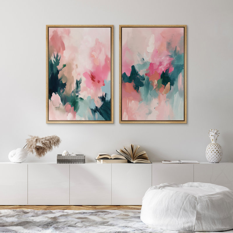 "Œuvre d'art moderne encadrée", H 24 po x l 32 po, Encadré naturel
