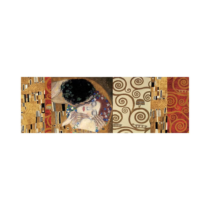 Klimt Deco (The Kiss) by Gustav Klimt - Wrapped Canvas Panoramic Print, 121.92 cm H x 40.64 cm W x 1.91 cm D