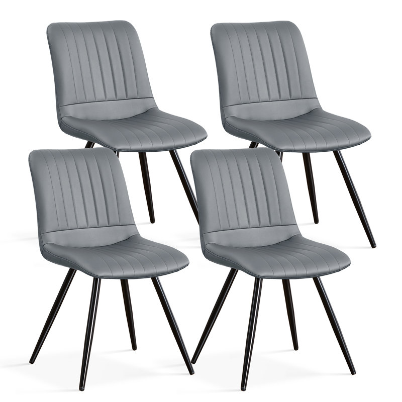 51.99cm H Upholstered Metal Side Chair, 4, Dark Gray