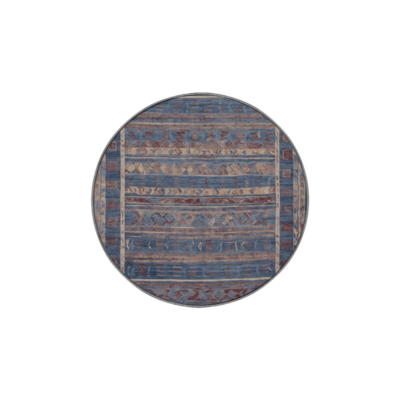 Tapis mauve lavable à la machine, Rond 3 pi