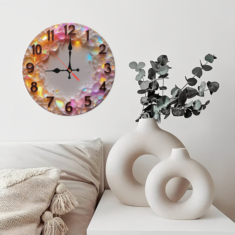 Horloge avec éclats irisés