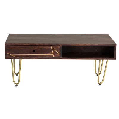 Annelis Solid Wood Coffee Table with Storage
