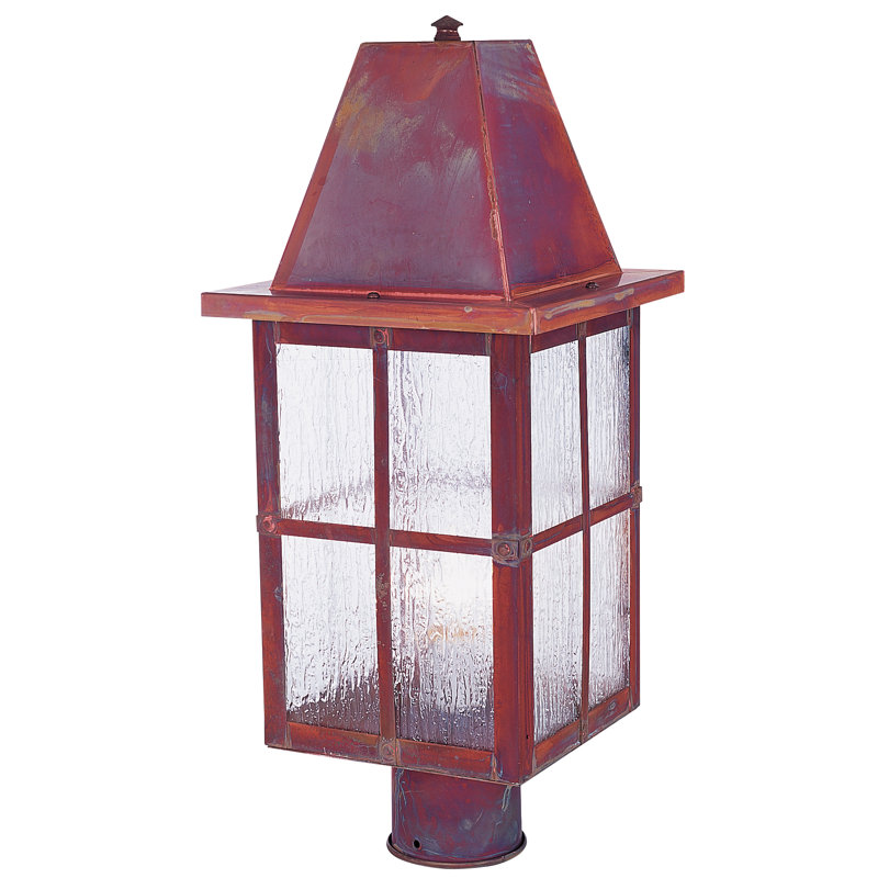Hartford Lantern Head, 20.25" H x 8" W x 8" D, Raw Copper, Rain Mist