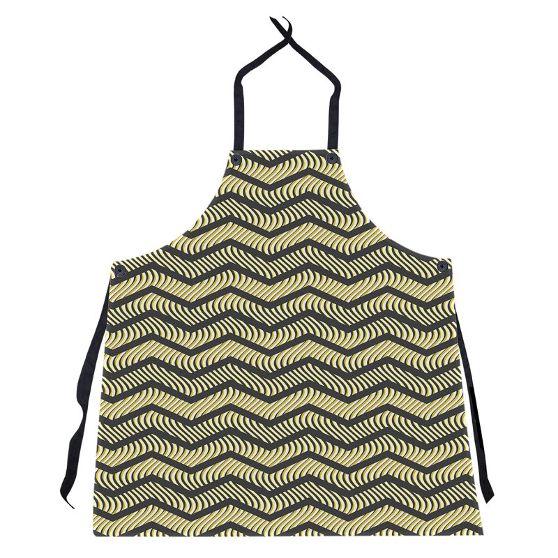 Stephenie Bib Apron, Black/Yellow