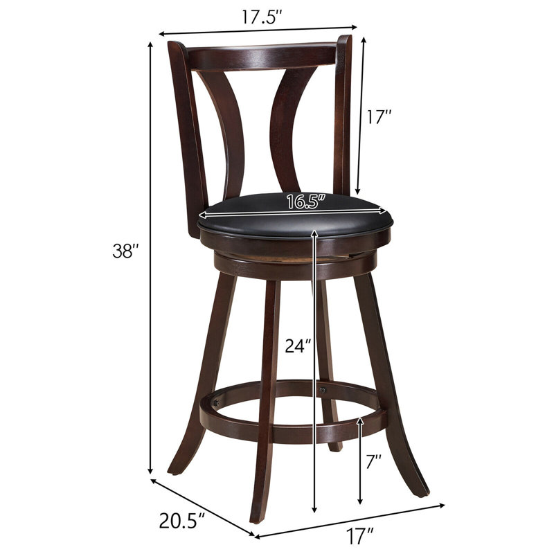 Tabouret de comptoir pivotant 24 po Emillee