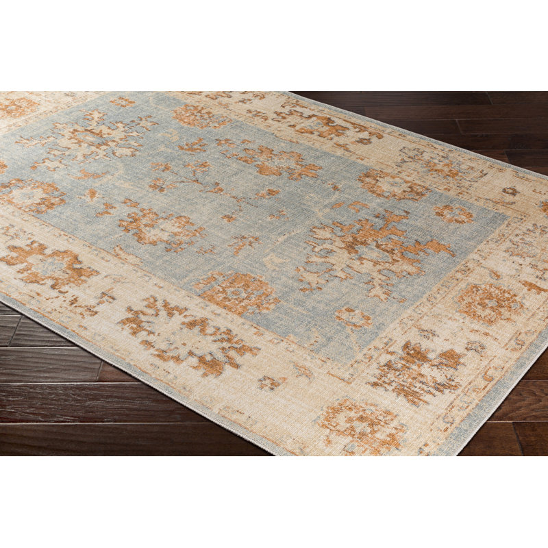 Tapis oriental brun clair / bleu Mya, Rectangle 2 pi x 3 pi