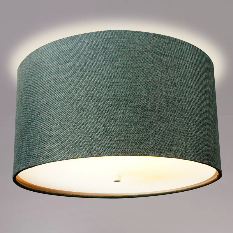 Plafonnier encastré 18" à tambour ombré Kimes, Gris granite