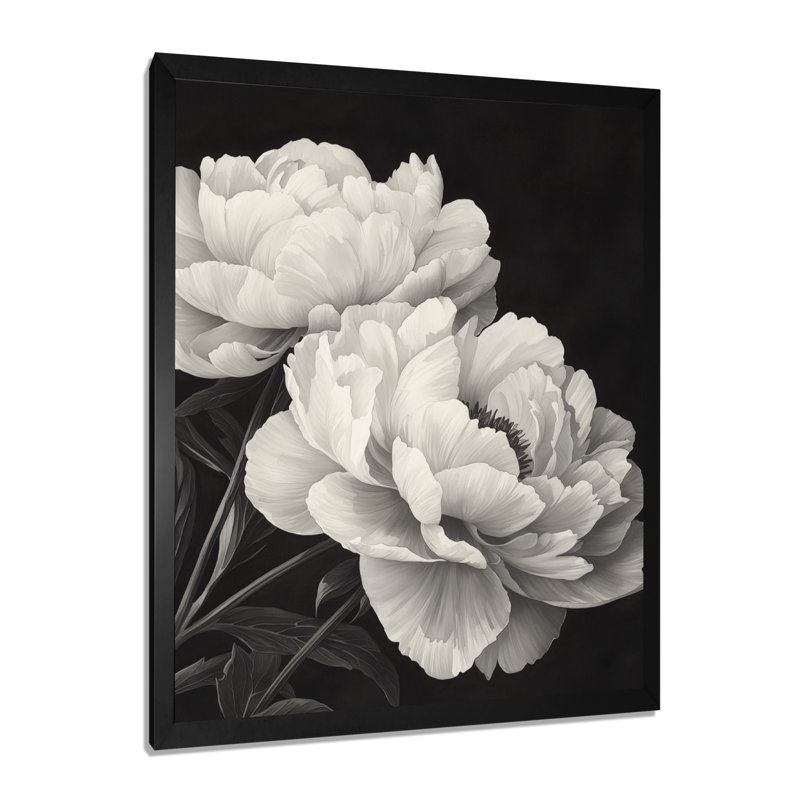Bagby - Art mural floral, H 44 po x l 34 po, Noir, noir, noir, noir, Reproduction encadrée d'une seule photo