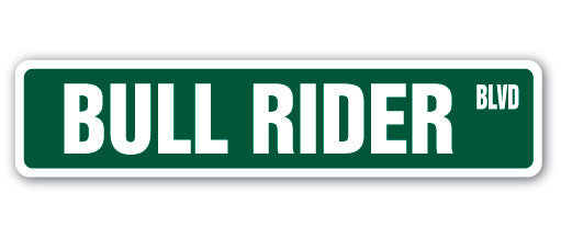 Plaque de rue Bull Rider en plastique robuste 4 po x 18 po