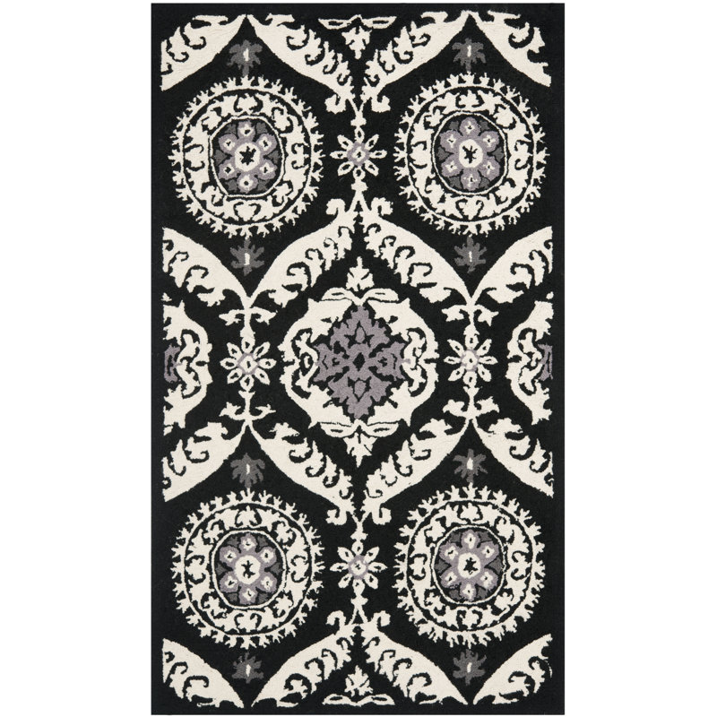 Tapis floral en laine crocheté à la main Holmsten, Rectangle 8 pi x 10 pi