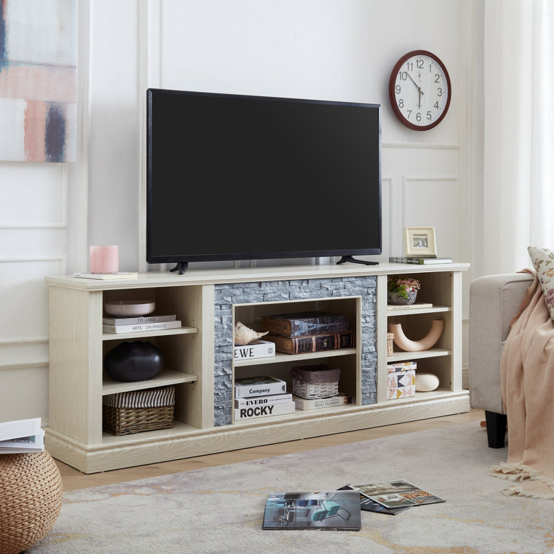 Meuble télé avec bordure en pierre artificielle