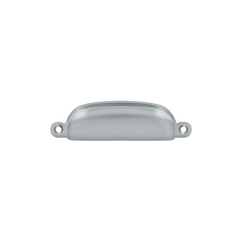 Deltana SHP29U5 Exposed Shell Pull 4"; Antique Brass Finish, Satin Chrome