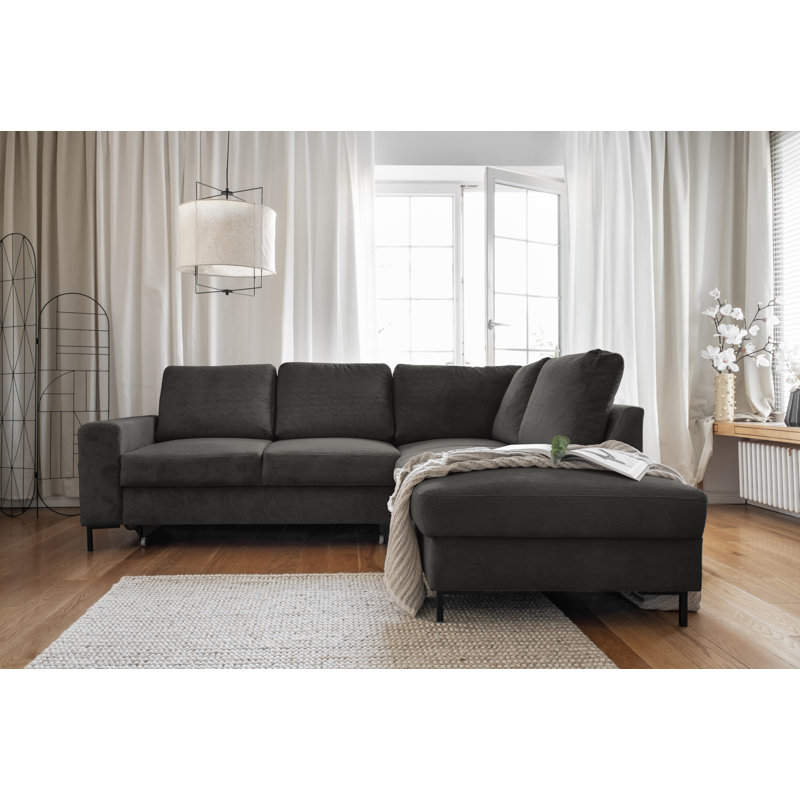 Lofty Lilly 6 seater Corner Sofa Bed, Right Hand Facing, Grey