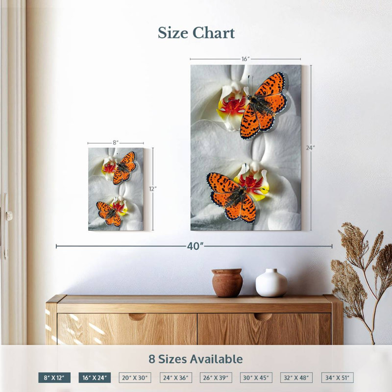 Brampt Orange Butterfly Duo, 12" H x 8" W
