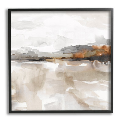 Paysage abstrait en sourdine, impression sur bois