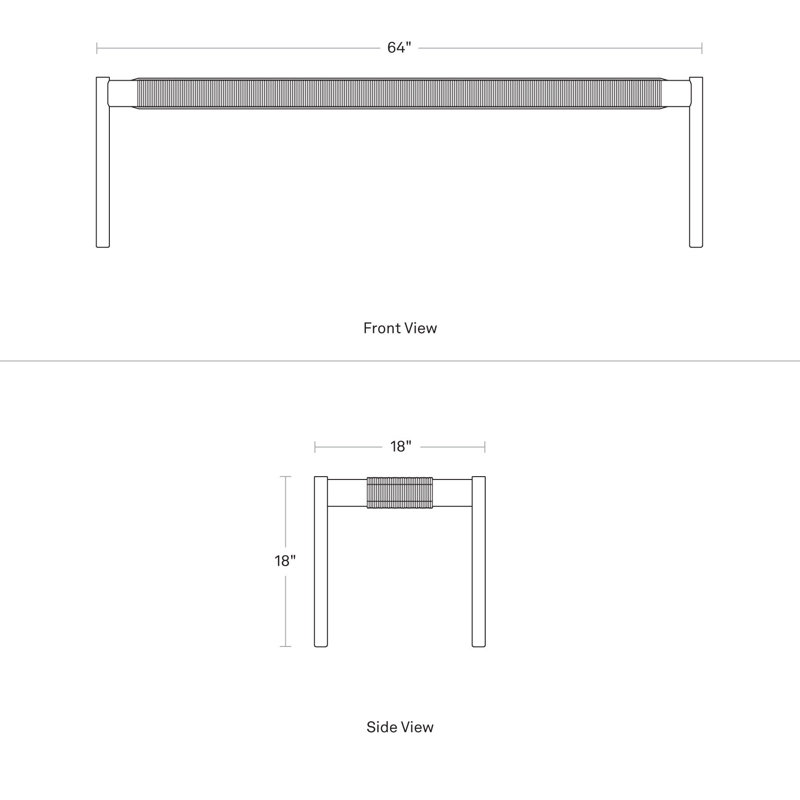 Invitation Bench, 18" H x 48" W x 18" D, White Oak