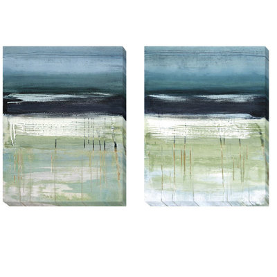 «Sea and Sky I and II» par Heather McAlpine, reproduction d'art sur toile tendue 2 pièces