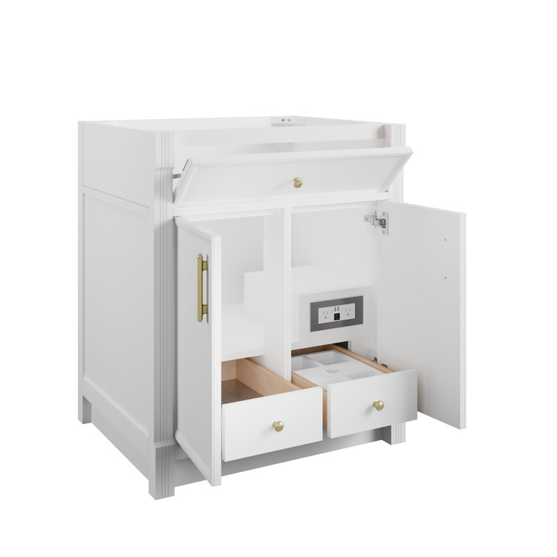 Bellshire 30" W Single Vanity Cabinet, Bright White, 30"