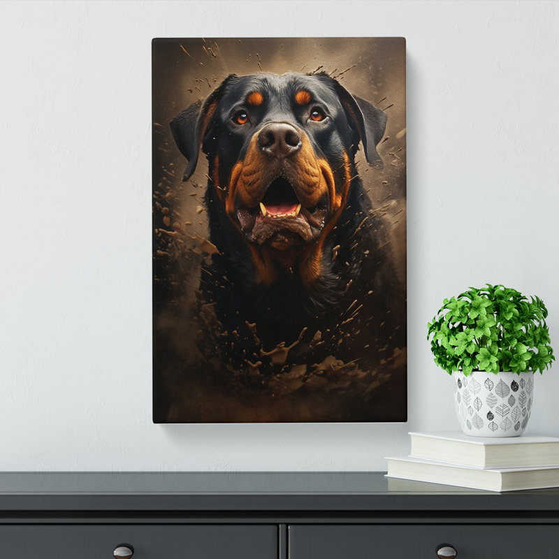 Rottweiler Conceptual - Wrapped Canvas, 60cm H x 40cm W x 3cm D