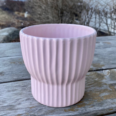 Jardinière nervurée brillante