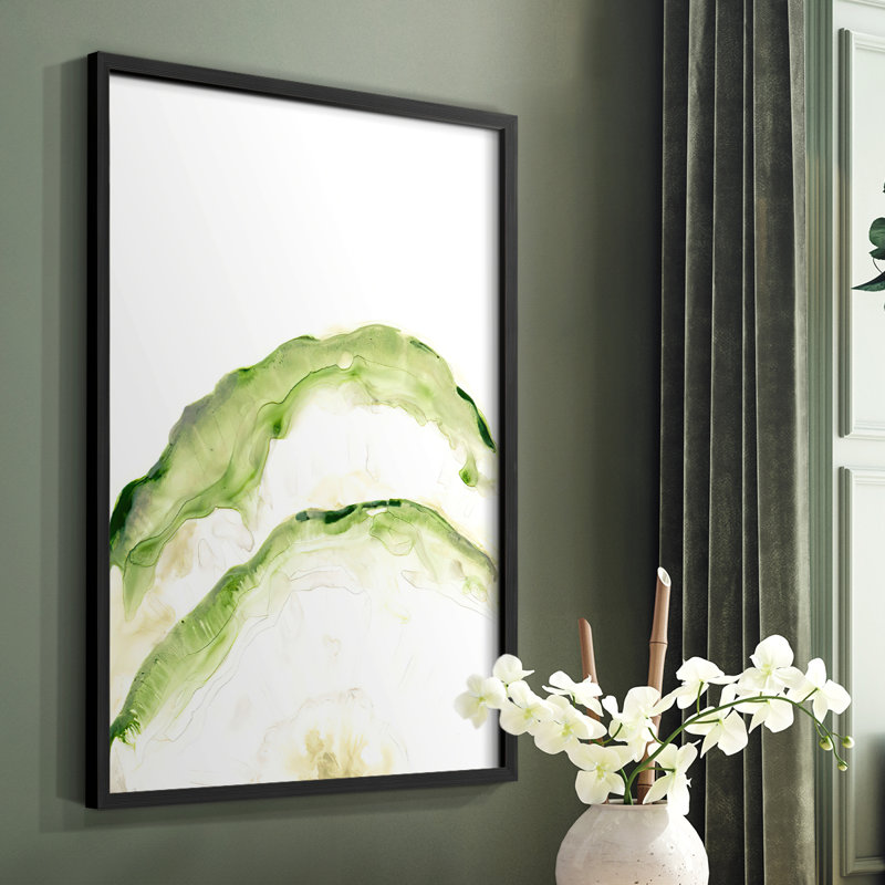 Reproduction encadrée Lichen Halo II - bois massif, Noir, H 10 po x l 8 po