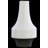 Stoneware Round Vase with Long Neck, Grey Banded Rim Base and Tapered Bottom SM Matte Finish White-28659199