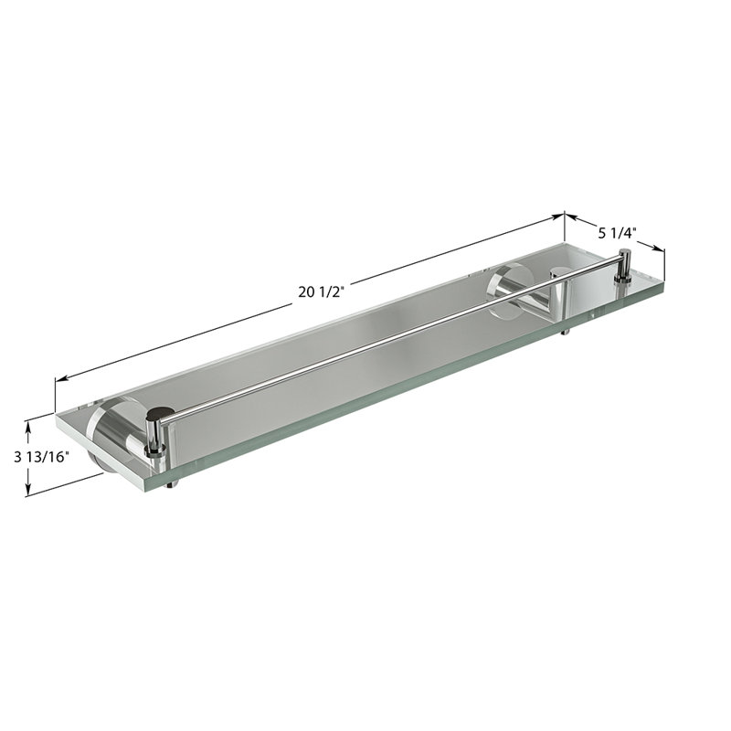 Summit Wall-Mounted Glass Shelf - Brushed Bronze, Premium Brass Construction, Installation Hardware Included, Brushed Bronze