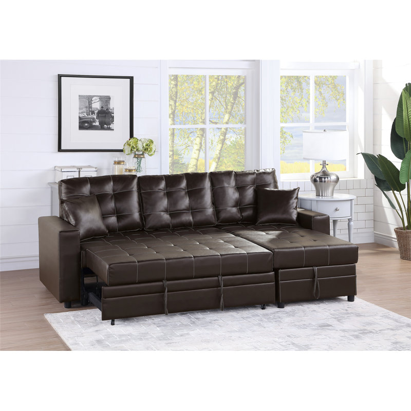 Canapé-lit et chaise longue Areliz de 88 po faisant face à la droite, Espresso