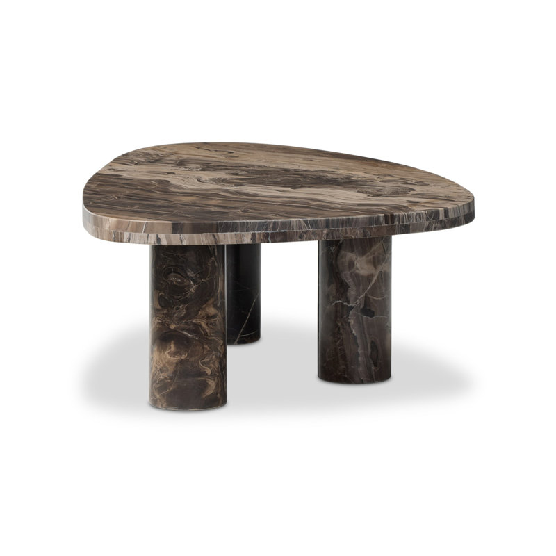 Zion Marble Coffee Table, 12.75" H x 25.5" L x 36" W
