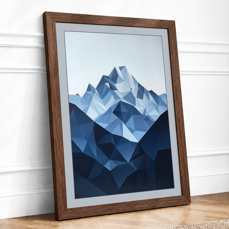 Crystalline Peak Geometric - Print, A2 - 59.4 x 42.0 cm, Walnut