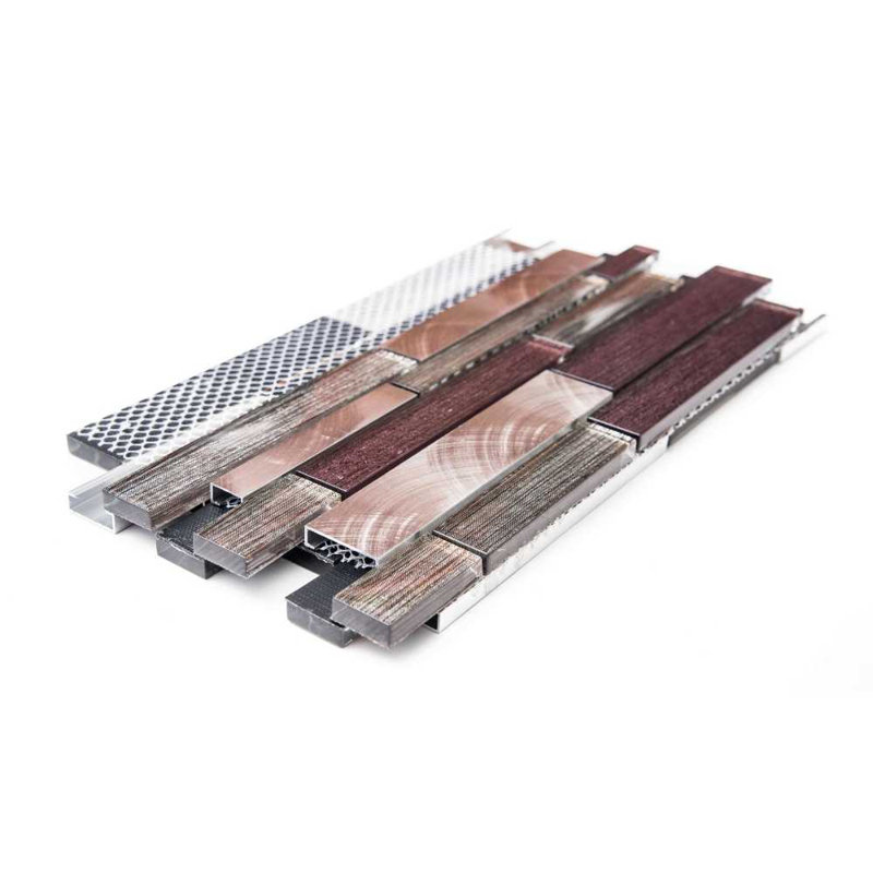 Cosmos Brick Glass Mosaic Tile, Bronze