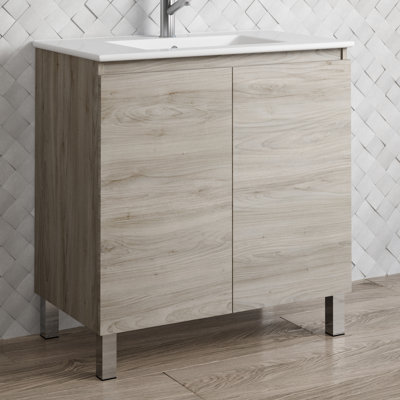 Jasso 32'' Single Bathroom Vanity with Ceramic Top