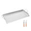 Plaque chauffante universelle en acier inoxydable 32 po x 16 po pour barbecue, égouttoir et drainage de graisse, parois latérales de cuisson à haute température pour sécuriser les aliments, utilisation durable