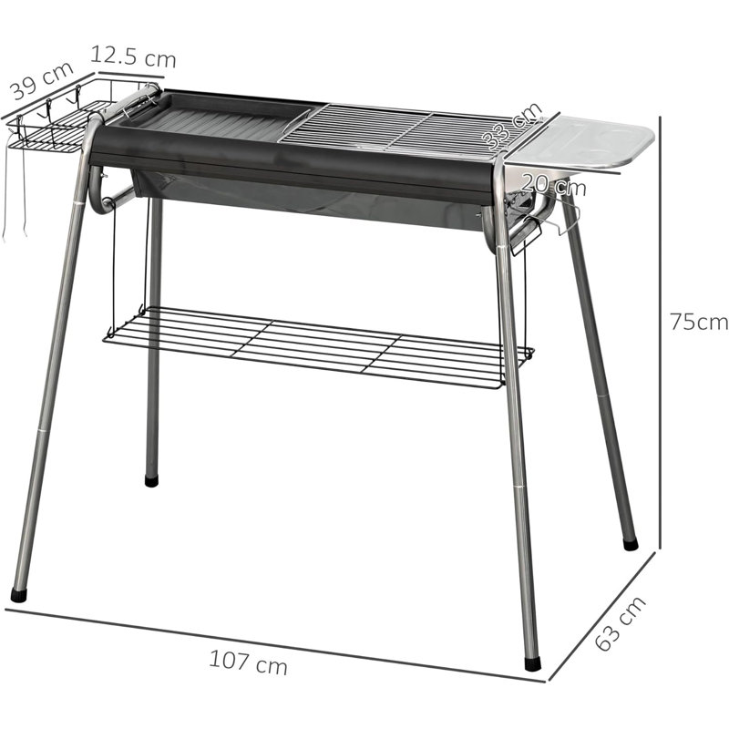 Ebern Designs 107cm W Portable Charcoal Grill