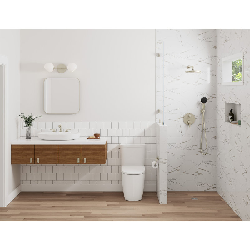 Union murale avec support de douche à main Tempesta, Nickel brossé